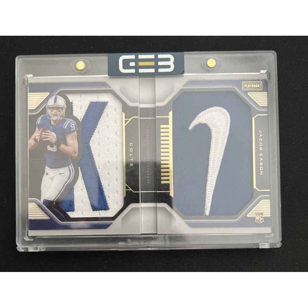 2020 Jacob Eason Rookie Playbook Booklet 2 Patch Nike Swoosh 1/2‎